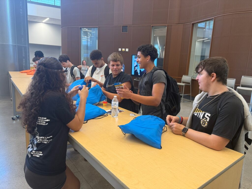 Students open mental health wellness kits